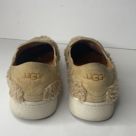 UGG Ricci beige shearling leather pull-on sneakers - Picture 8 of 10